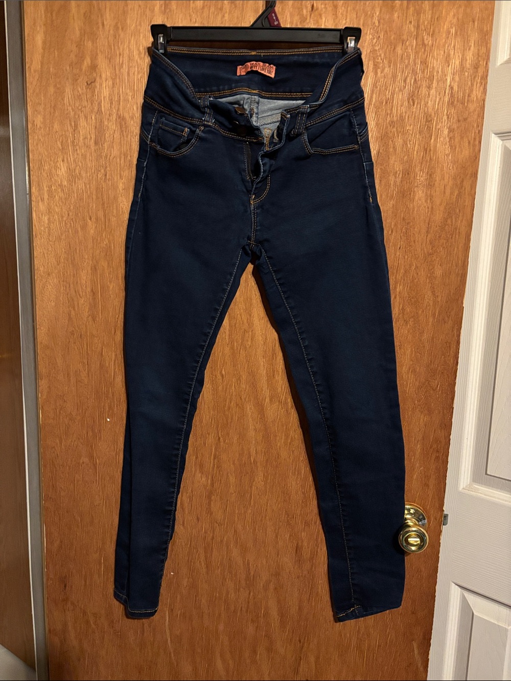 Wax Jean Women's High-Rise Skinny Jeans in Dark Blue